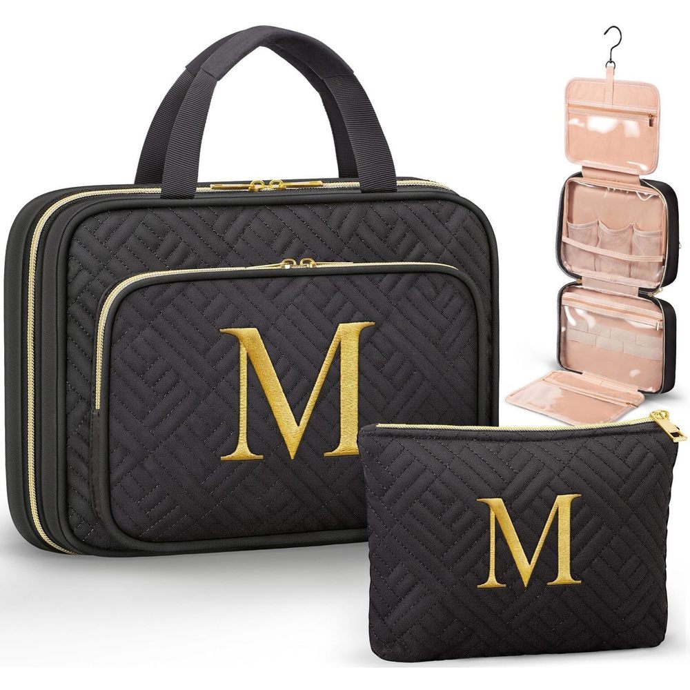 Personalized Gifts For Women, Initial Toiletry Bag Hanging Travel Organizer &💕